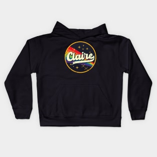 Claire // Rainbow In Space Vintage Grunge-Style Kids Hoodie